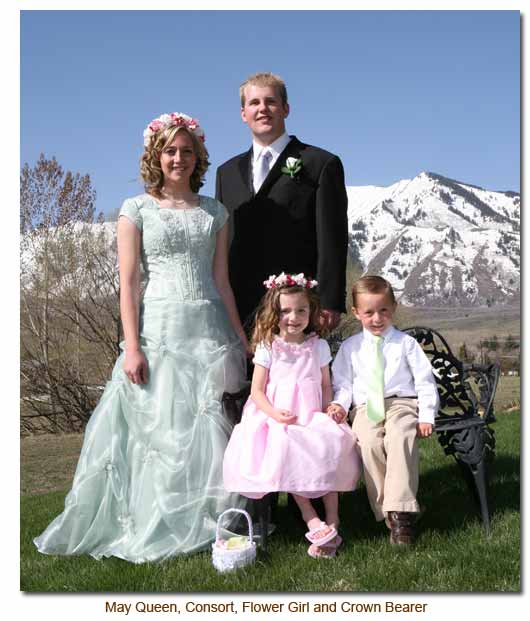 May Queen, Consort, Flower gdirl and crown Bearer